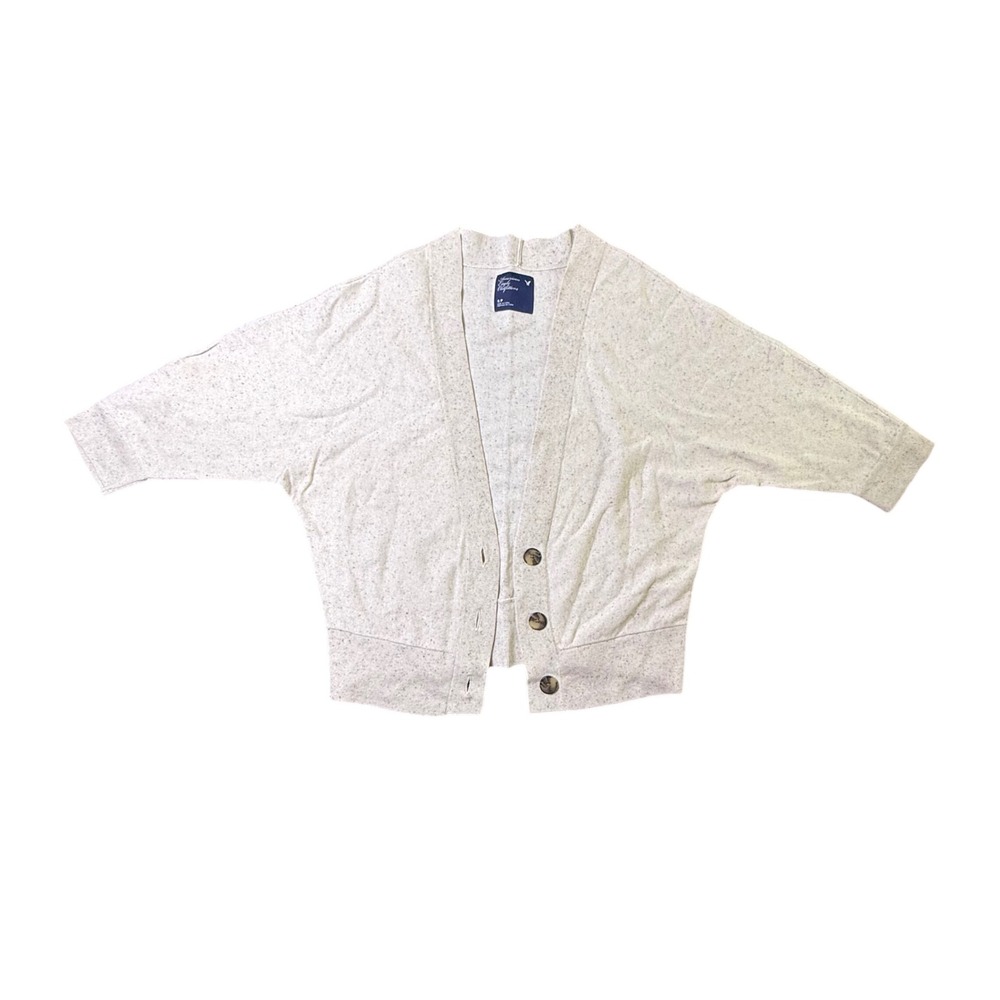 American Eagle Outfitters Speckled Knit Cardigan Sweater‎ Women's Small Beige